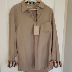 Burberry Tan Casual Button Down Shirt
